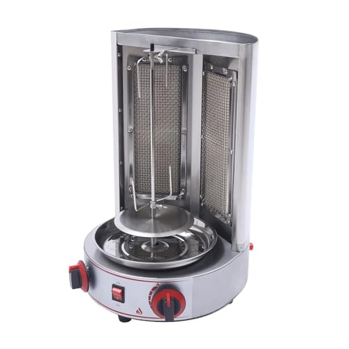 SCHYWL Döner-Grillmaschine, 3000 W vertikaler Gyro-Gasgrill, Drehspießmaschine aus Edelstahl mit 2 Brennern für Küche, Restaurant, Abendessen, Camping – Bild 3