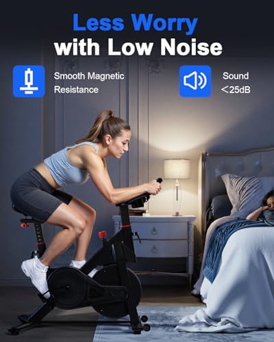 Image of Superun Exercise Bike, Stationary Bikes for Home Gym with 32-Level Magnetic Resistance, 300LBS Capacity Indoor Cycling Bike with Comfortable Seat, LED Display