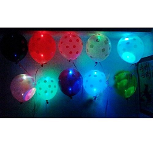 Party Land Set of 25 Polka LED Balloons for Party Festival Diwali