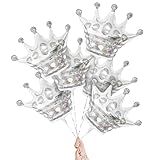 6PCS Silver Aluminum Foil Crown Balloon Bridal Shower Wedding Engagement Birthday Anniversary Party Supplies