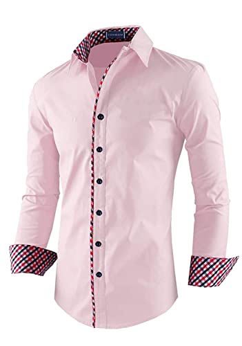 Image of Zombom Combo of Men's Solid Regular Fit Cotton Blend Full Sleeve Casual Shirts (Pack of 2)