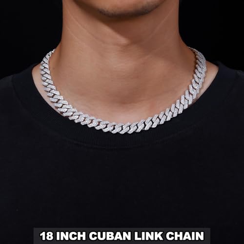 Image of Ucciyo 20MM Cuban Link Chain for Men Iced Out Miami Cuban Necklace 18k Gold Plated 5A+ Zicron 10MM /12MM /14MM /20MM Iced Out Chain Gold /Silver Bling Luxury Hip Hop Jewelry For Women Men