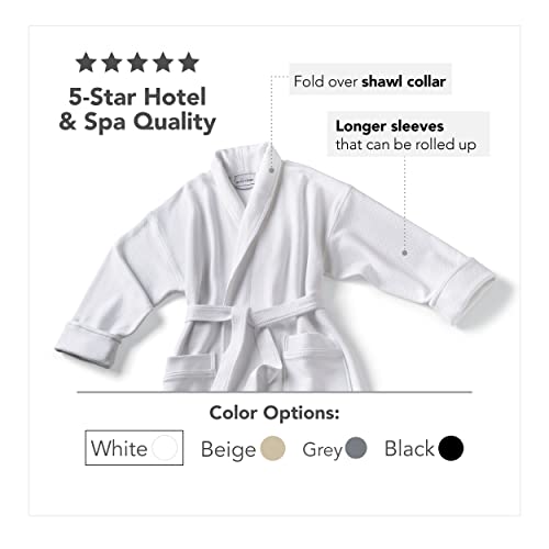 Boca Terry Mens Bath Robe - Soft Waffle Knit Robe For Men - Long White Hotel Spa Robes - Big & Tall Xxl (2X) #TOP5