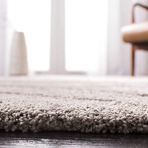 Image of Microfiber Hand Woven Shaggy Carpet Collection with 2 inch Pile Height Carpet for Bedroom Size 11x11 feet Square coular Beige