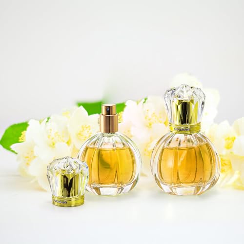 Foraineam 6 Pack 50ML / 1.7oz Glass Spray Bottles Pumpkin Shape Refillable Fine Mist Spray Perfume Bottle, Empty Crystal Glass Fragrance Atomizer Bottle with Droppers and Funnels4