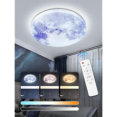Lámpara de Techo LED Luna Regulable con Mando a Distancia Cover