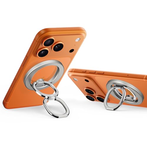 ESR HaloLock Soporte de Anillo Magnético para Teléfono, Soporte Anillo Compatible con MagSafe, Cómodo Agarre Compatible con iPhone 17/16/15, Google Pixel 10, S25, Soporte Ajustable, Titanio Natural