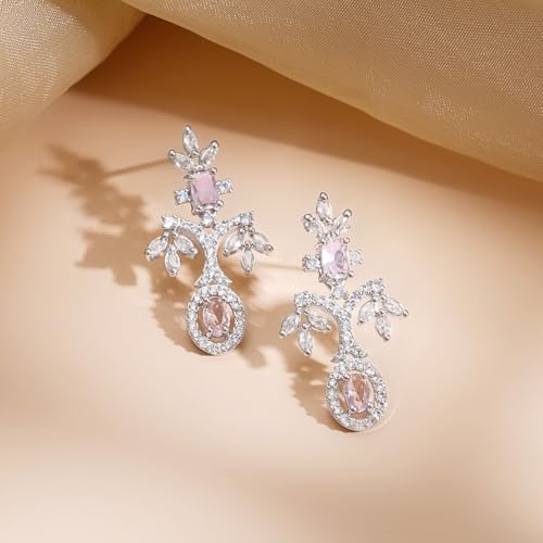 Image of Rubans AD Zircon Designer Drop Necklace Set for Women Stylish