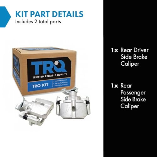 Image of TRQ Rear Driver and Passenger Side Brake Caliper Set Caliper Brackets Compatible with 14-16 Dodge Dart, 13 Dart From 11 /29 /12 Production Date