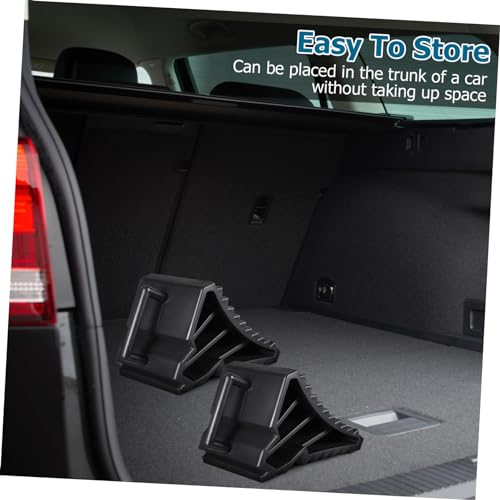 TOYANDONA 2pcs Rubber Stop Control Flat Tire Boosters Car Parking Stop Rv Wheel Stabilizer Parking Stopper for Garage Wheel Blocks Wheel Chocks for Cars Car Cleaning Supplies Tire Brkg Black4