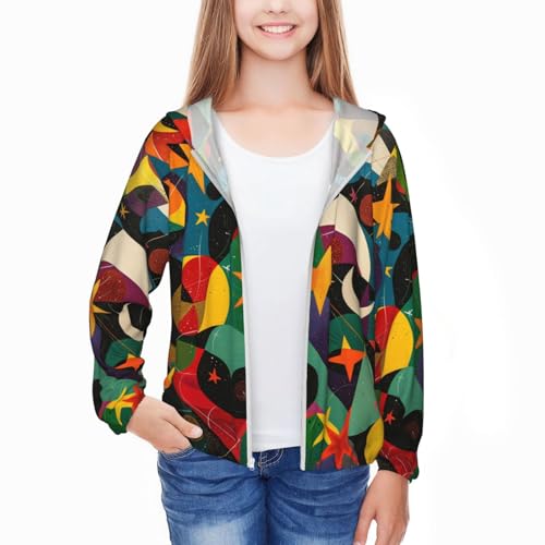 Stars Retro Moon Youth Lightweight Sports Long Sleeve Jacket For Outdoor Activities3