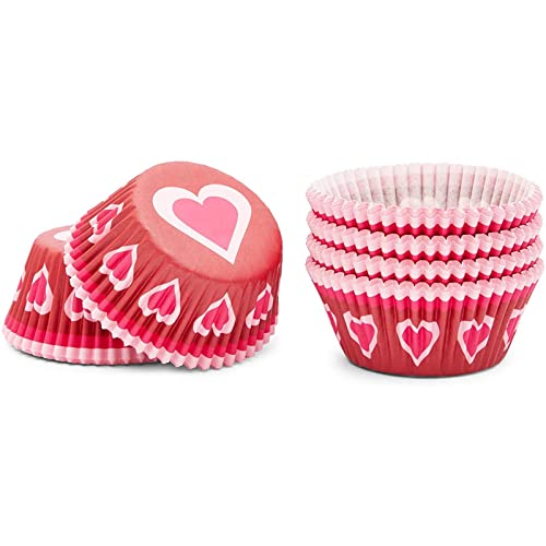 Valentine's Cupcake Dessert Liners, Pink And Red Heart Muffin Cups (3 Designs, 450 Pack) #TOP4