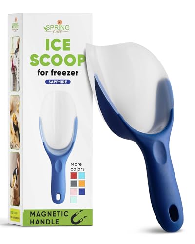 Image of Spring Chef Magnetic Ice Scoop for Freezer, BPA-Free Food Scooper, Sapphire