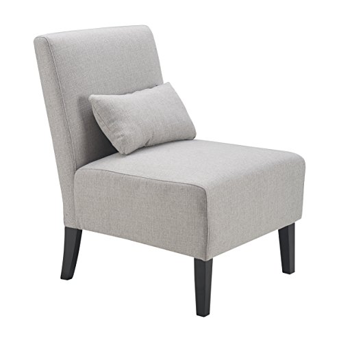 Serta Palisades Slipper Accent Chair Modern Armless Design Ideal for Smaller Spaces Cushioned Seat and Back Pebble Gray