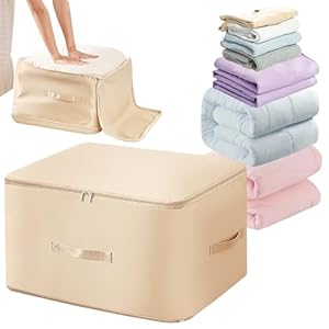 Generic Ultra Space Saving Self Compression Organizer,Clothes Compression Bag,Compression Organizer for Blankets,Moving Organizer Bags for Comforters, Clothes, Blankets (Oatmeal,Large)