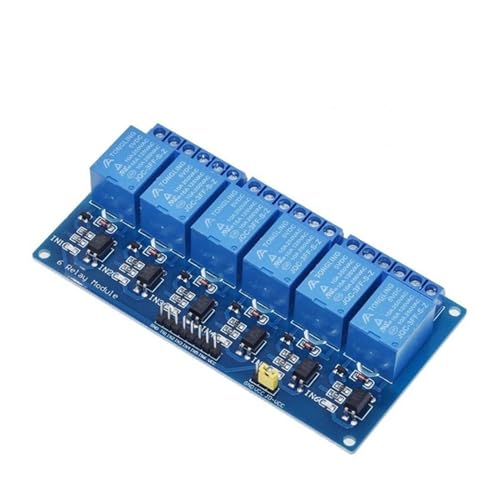 Relé de 6 canales 12V con disparo alto bajo configurable y aislamiento total