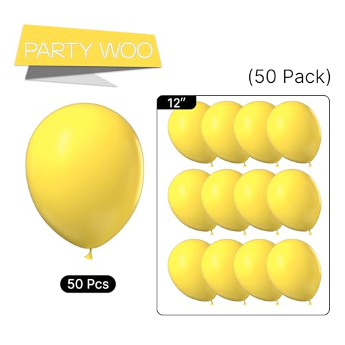 PartyWoo-Yellow-Balloons-50-pcs-12-Inch-Matte-Yellow-Balloons-Yellow-Latex-Balloons-for-Balloon-Garland-Balloon-Arch-as-Party-Decorations-Birthday-Decorations-Baby-Shower-Decorations-Yellow-Y55