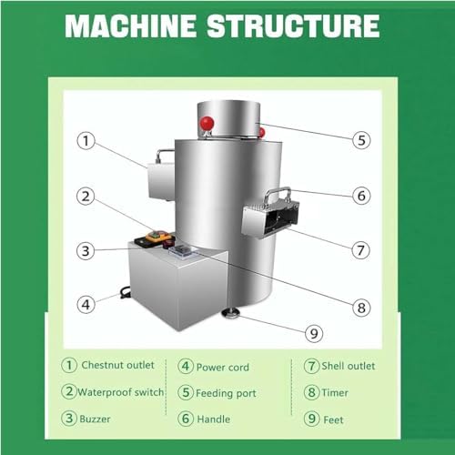 Electric Chestnut Shelling Machine, Automatic Stainless Steel Nut Cracker, 220V Efficient Chestnut Peeling Tool for Quick and Easy Nut Opening