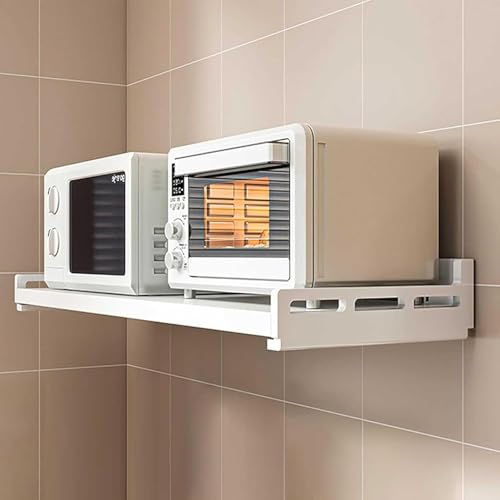 Estante para horno microondas montado en la pared, solución de almacenamiento de cocina que ahorra espacio para horno eléctrico, ollas y sartenes, accesorio de cocina ideal