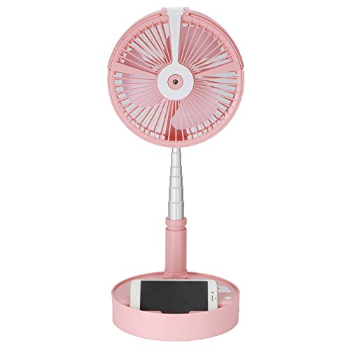 Hydrating Spray Befeuchtender Teleskopventilator, mit tragbarem Nachtlicht-Klappbodenventilator, Büro für Heim-Outdoor-Fitnessübungen