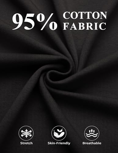 COOFANDY Mens Henley Shirts Cotton Long Sleeve V Neck Button Basic Tees Plain Casual Pullover2