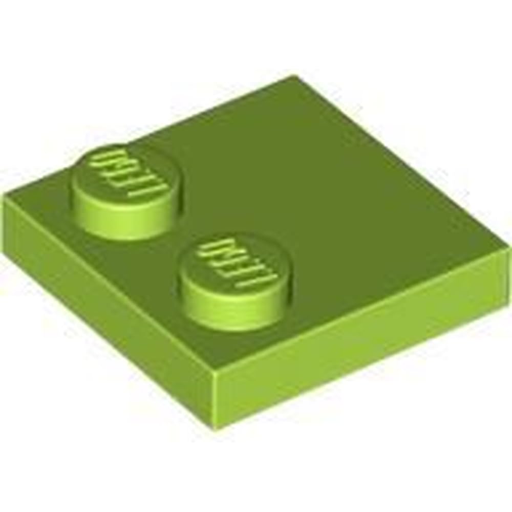 LEGO Tile 2 x 2, Modified with Studs on Edge, Part 33909, Part 33909, Choose Your Colour (Lime, 50, count)