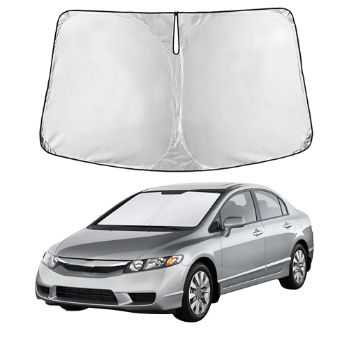 Image of Autovir Windshield Sun Shade Fit for 2006-2009 2010 2011 Honda Civic Sunshade, Front Car Window Shades Sun Visor, Blocks UV Rays & Heat, Car Accessories