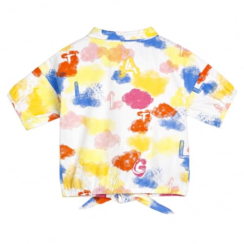 Image of miniklub Girls Round Neck Short Sleeve Knitted Cotton Top (Blue Color)