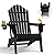 Plawdlik Oversized Folding Adirondack Chair, HDPE All-Weather Patio Chair with 2 Cup Holders, High Back Wide Seat Fire Pit Chair for Outdoor Lawn Garden, Black