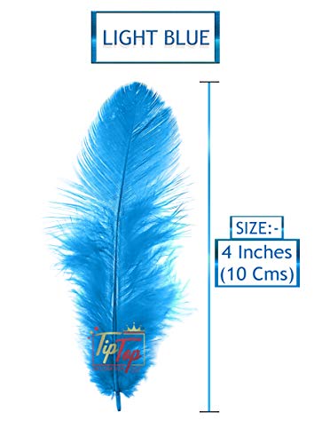 Image of Natural Dyed Feathers 10 cm (80 pieces) (Light Blue)
