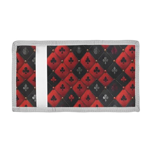 ALAZA Kids Wallets for Boys Girls Toddler Trifold Wallet Children Small Red Black Card with Zipper Coin Pocket2