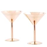 Old Dutch Solid Copper Martini Glasses, set of 2
