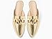 Juliet Holy Womens Mules Flats Pointed Toe Backless Loafers Slip on Metal Chain Slides Gold