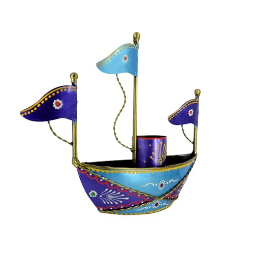 Image of CraftVatika Metal Turkish Ship Boat Naav Showpiece Tabletop Home Decorative Items for Living Room Home Decor Hall Room Desktop Side Corner, Home Decoration Items, Office Desk Organiser