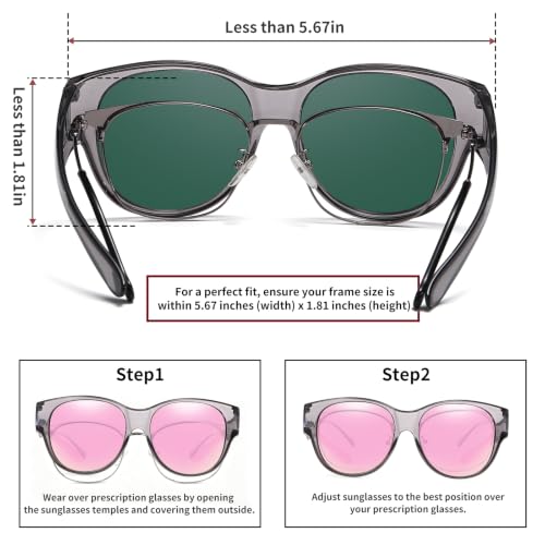 Image of HAOLOTA Fit Over Glasses Sunglasses for Women Polarized