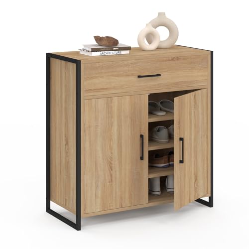 IDMarket - Armoire à Chaussures 12 Paires Luis 2 Portes avec tiroir Design Industriel