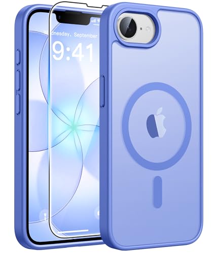 Image of FNTCASE for iPhone 17e Case: iPhone 16e Phone Case [Compatible with Magsafe] Translucent Matte Cases with [Screen Protector] Military Grade Shockproof Protective Phone Cover - Ultramarine