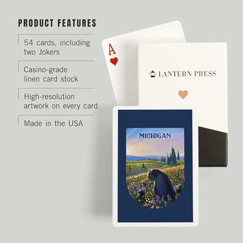 Lantern Press Michigan, Naipes Póker 52 Cartas miniatura 3