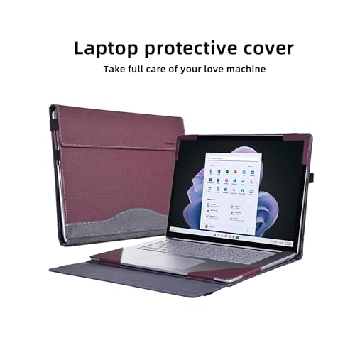 Funda para Surface Laptop 15 Pulgadas Cuero PU Rojo Vino miniatura 2