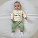 Toddler Baby Fashionable Clothing Set Long Sleeve Letters Printed Pullover Pants Toddler Fall Outfit (Army Green, 12-18 Months)