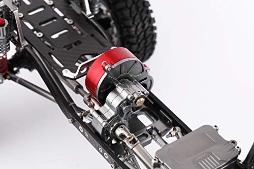 RZXYL 1/10 RC Car Transmission Case Gearbox with Gear Full Alloy Assembled for SCX10 SCX10 II 90047 RC Crawler Car (Titanium)