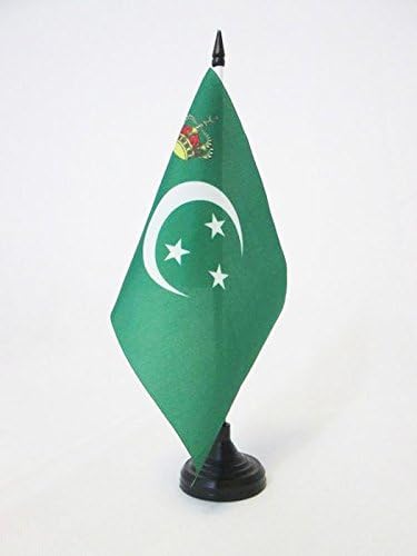 AZ FLAG Royal Standard of Egypt 1923-1953 Table Flag 5'' x 8'', Egyptian Kingdom Office Decoration 100% Polyester 21 x 14 cm