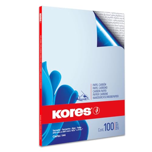 Kores 78478P durchsch Papel de calco, DIN A4, azul, 100 hojas