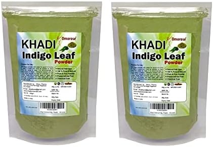 Khadi Omorose Indigo Leaf Powder For Hair (100 Grams) | (Pack of 2) | Total 200 Grams
