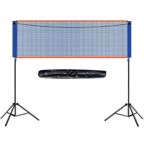 バレーボールトレーニングネット【高さ調整107〜155cm】自立式 ビーチバレーネットセット 折りたたみ式 バドミントン用 バドミントン練習用 野球練習器具 収納袋付き 耐久性のある 組立簡単 ポータブル 屋内と屋外での 5.1M