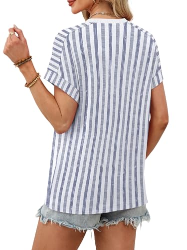 Image of WIHOLL Womens Tops Short Sleeve Shirts Summer Outfits 2026 Spring Dressy Casual Clothes Clothing