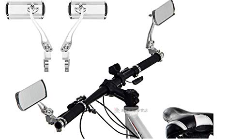 Espejos de Bicicleta para manillares E-More Espejo retrovisor para Bicicleta 1 par Ajustable Giratorio de 360 ??° Aleación de Aluminio Espejo retrovisor de Bicicleta para Bicicleta de Carretera