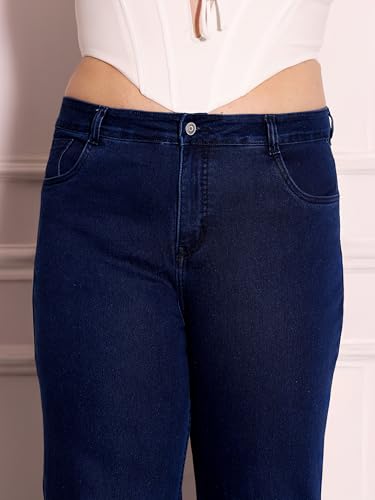 Image of Miss Chase A+ Women's Wide-Leg High Rise Regular-Length Stretchable Denim Jeans