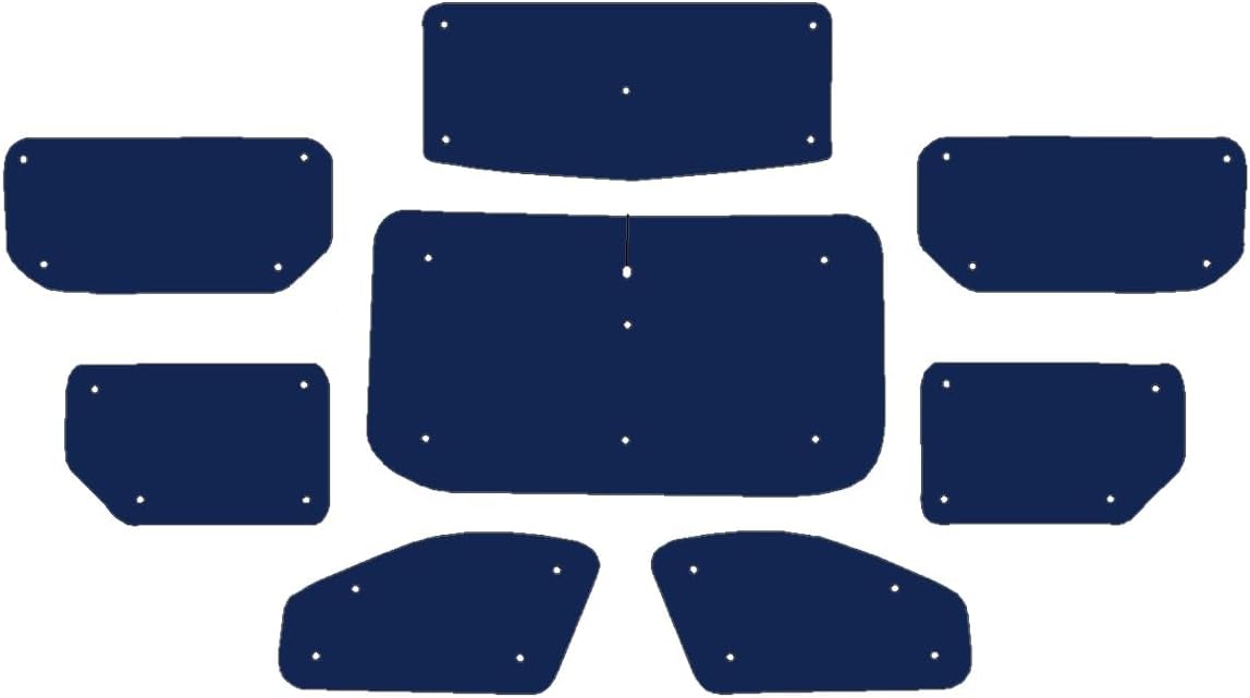 Thermal Blinds Compatible with Renault Trafic (Years 2014-Date) (Full Set SWB + Tailgate) with Backing Colour in Purple, Reversible