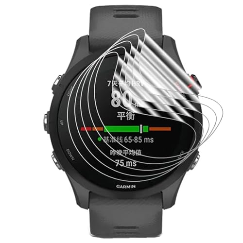 [5 piezas] Película hidrogel Protector de pantalla para Gar min Forerunner 255/255 Music 46mm, Smartwatch Película tpu de protección transparente flexible de alta definición [sensible al tacto]